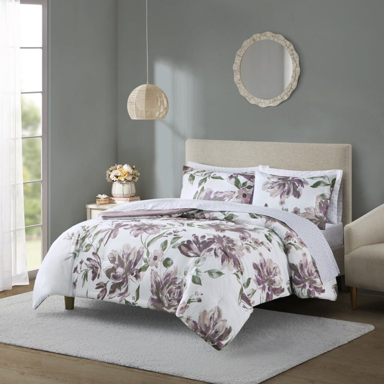Gracie Mills Floral Comforter Set with Bed Sheets - GRACE-15427